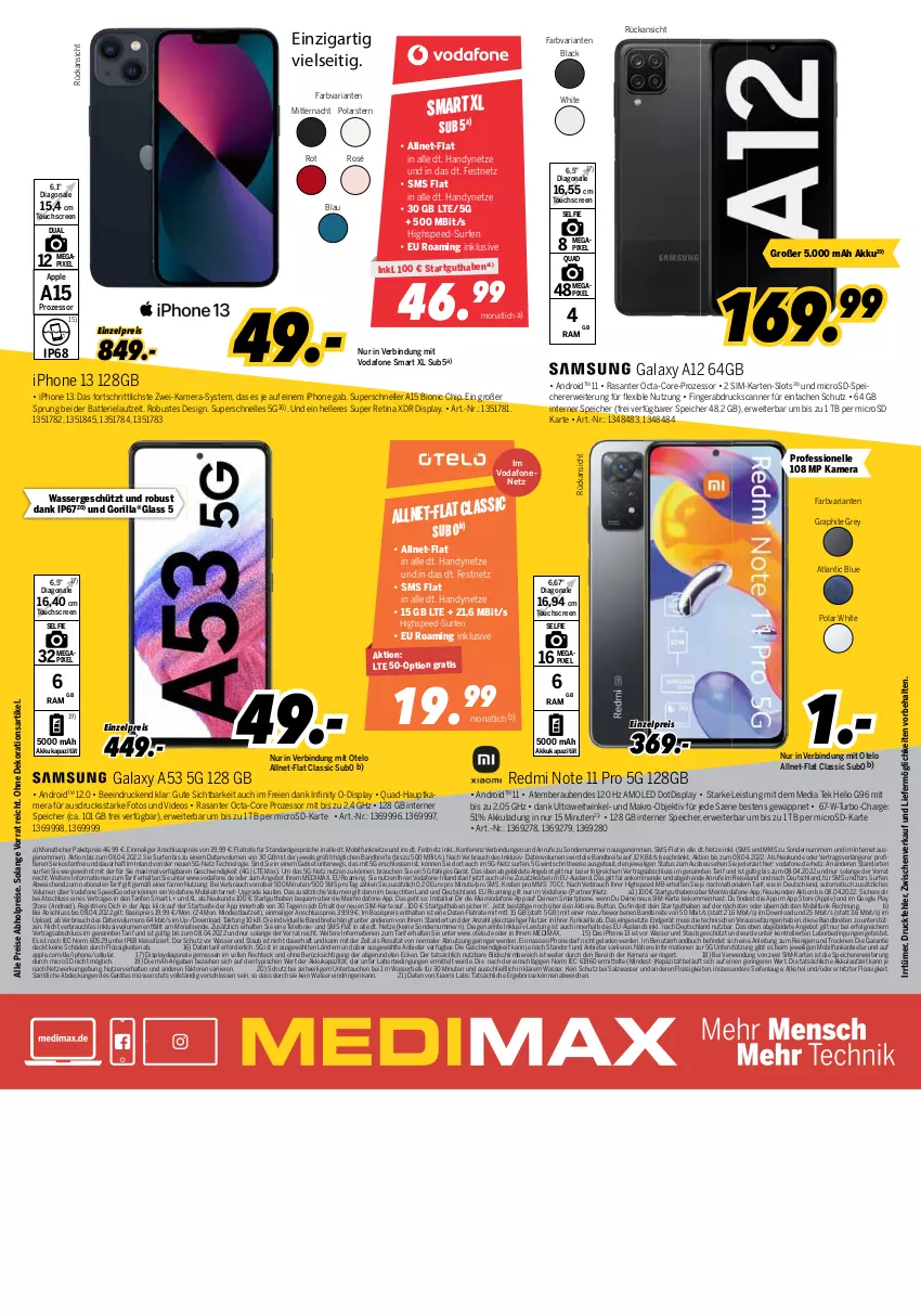 Aktueller Prospekt Medimax - MEDIMAX Prospekt KW14 2022 - von 01.04 bis 07.04.2022 - strona 8 - produkty: abholpreise, akku, alkohol, angebot, Apple, auer, auto, batterie, Bau, beko, bio, Brei, buch, dekoration, deo, eis, Elan, elle, erde, google play, Handy, hauptkamera, iphone, IPhone 13, kamera, lack, LG, microsd, octa-core prozessor, quad, Rauch, reis, Ria, ring, rwe, salz, SANTE, Scanner, Seife, sim, smartphone, spee, Surf, telefon, Ti, Tiere, tisch, touchscreen, trolli, usb, vodafone, wasser, ZTE