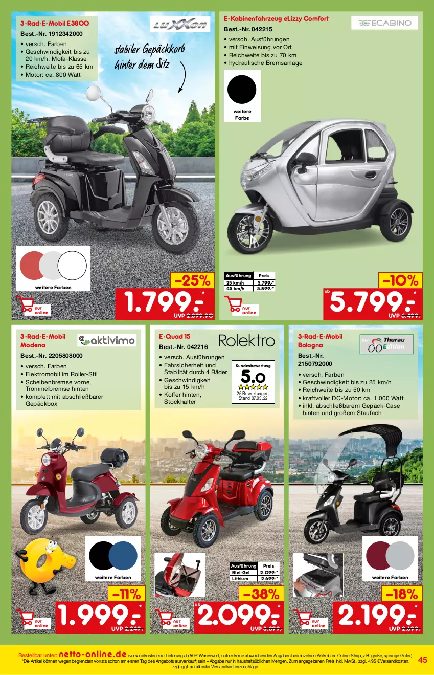 Aktueller Prospekt Netto Marken-Discount - Online-Angebote April - von 01.04 bis 30.04.2022 - strona 45 - produkty: angebot, eis, emsa, koffer, korb, kraft, Mode, ndk, quad, reis, Roller, Ti, trommel, versandkostenfrei, ZTE