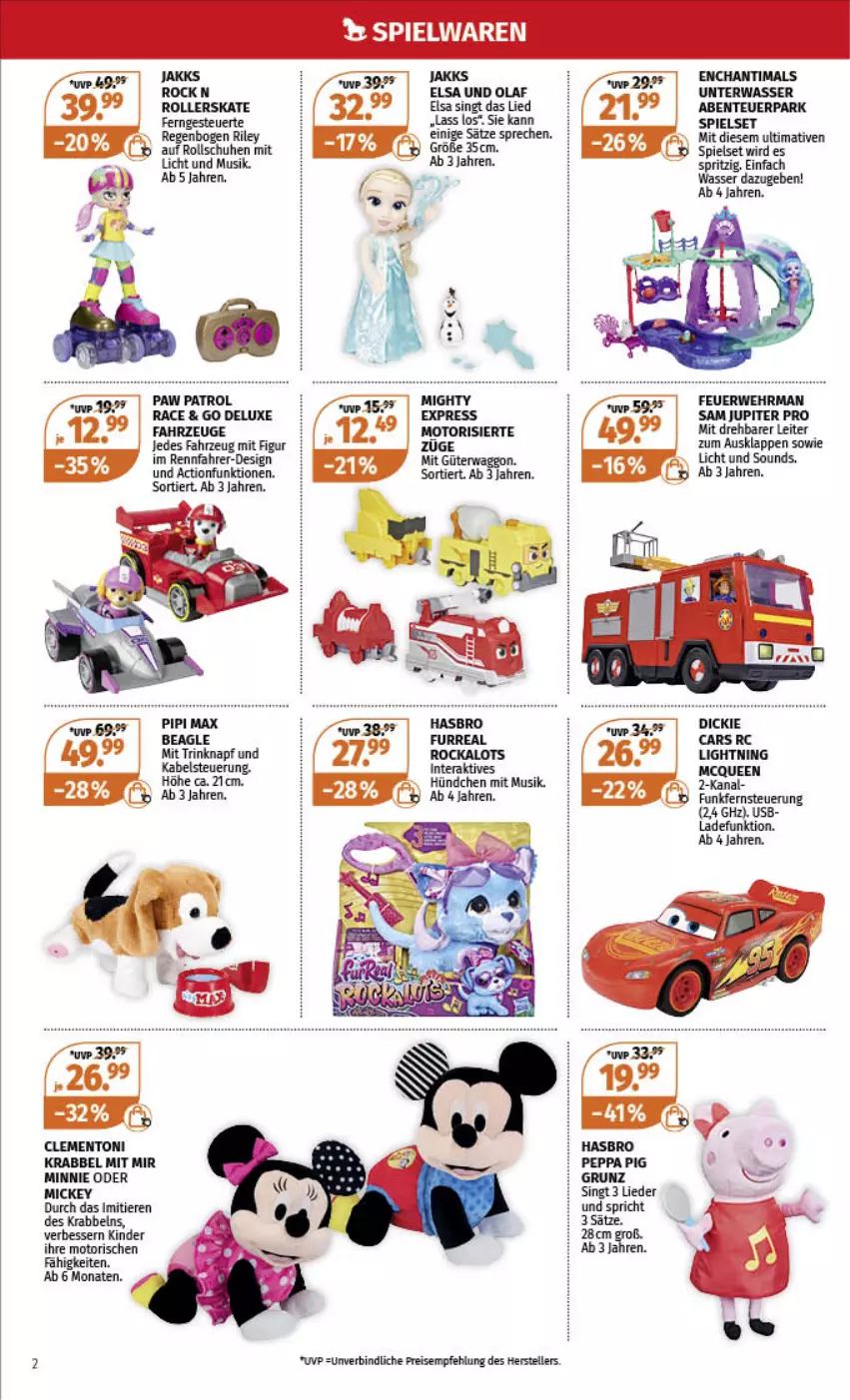 Aktueller Prospekt Mueller - Spielware & Multi-Media - von 13.11 bis 19.11.2022 - strona 2 - produkty: Cars, eis, elle, ente, Hasbro, Kinder, McQueen, Paw Patrol, Peppa Pig, reis, Roller, rwe, schuhe, spielwaren, teller, Ti, Tiere, usb, wasser