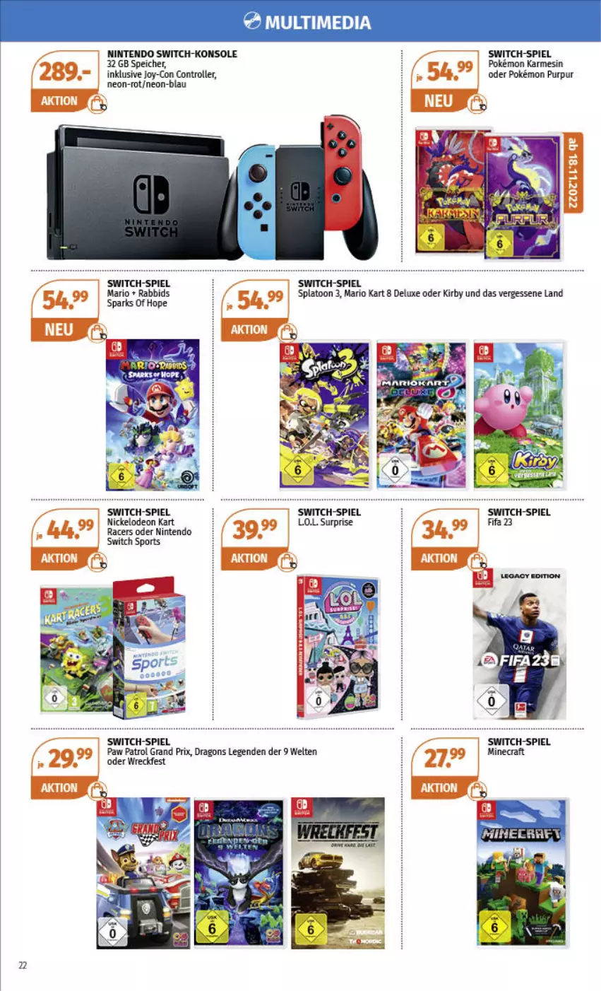 Aktueller Prospekt Mueller - Spielware & Multi-Media - von 13.11 bis 19.11.2022 - strona 22 - produkty: acer, deo, nintendo, Nintendo Switch, Paw Patrol, Roller, Sport, Ti