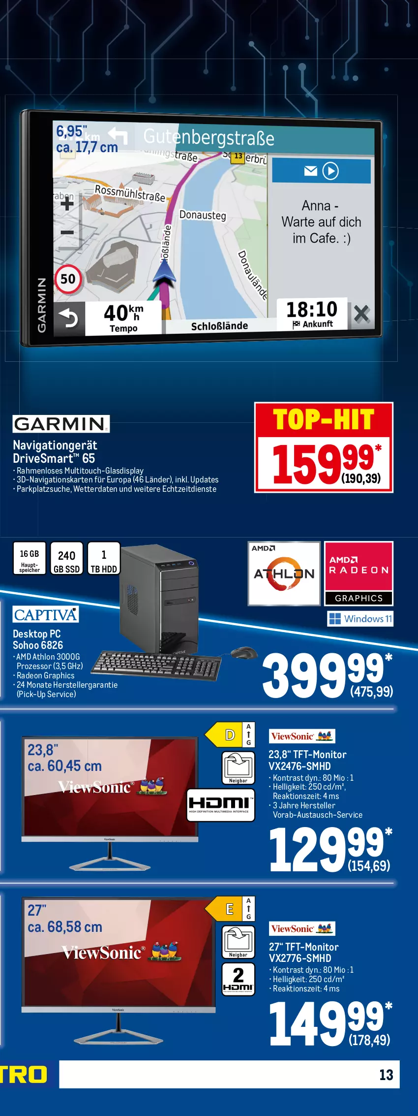 Aktueller Prospekt Metro - Technik Spezial - von 14.07 bis 27.07.2022 - strona 25 - produkty: acer, aust, brut, celeron, deo, eis, elle, fritz, frontkamera, HD Graphics, Intel, kamera, Laptop, monitor, notebook, octa-core prozessor, Pentium, radeon, Rauch, reis, Ria, ring, spiegel, ssd, telefon, teller, Ti, top-hit, uhd, usb, usb stick, VivoBook