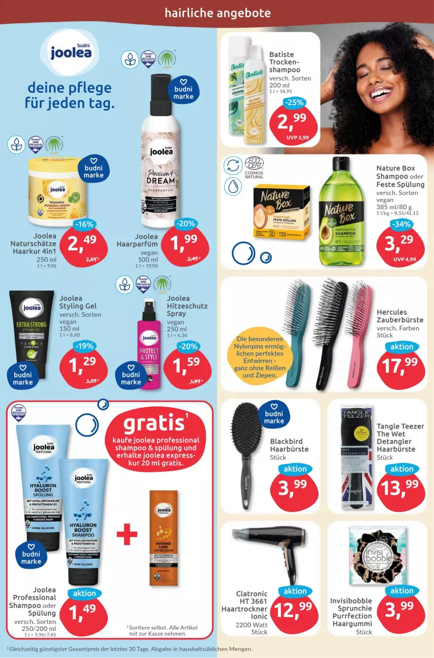 Aktueller Prospekt Budni - Prospekte - von 13.02 bis 18.02.2023 - strona 7 - produkty: angebot, angebote, asti, bürste, eis, haartrockner, hyaluron, lack, natur, nature box, reifen, reis, rel, rezept, shampoo, shampoo oder spülung, spülung, Styling Gel, Tangle Teezer, tee, Ti, Tiere, Trockner, vita, Vitamin B, ZTE