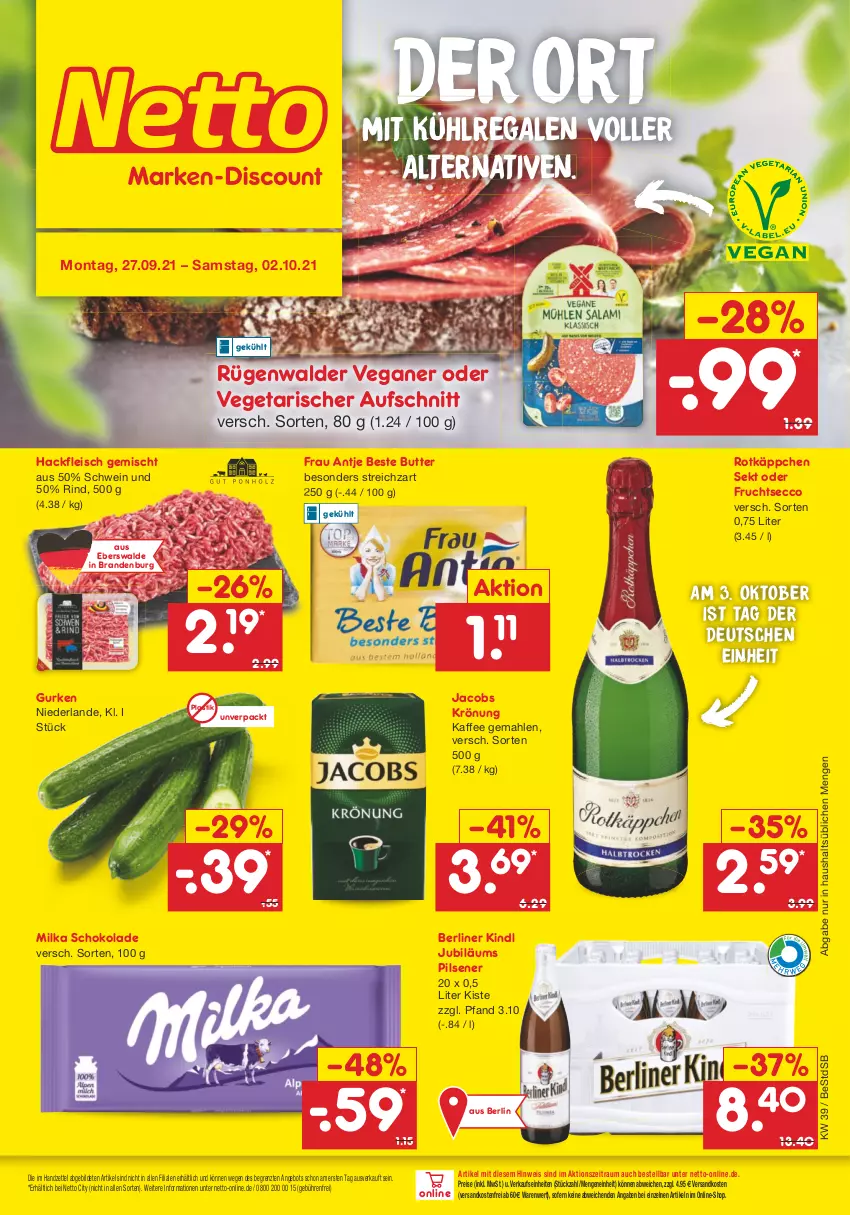 Aktueller Prospekt Netto Marken-Discount - Filial Angebote - von 27.09 bis 02.10.2021 - strona 1