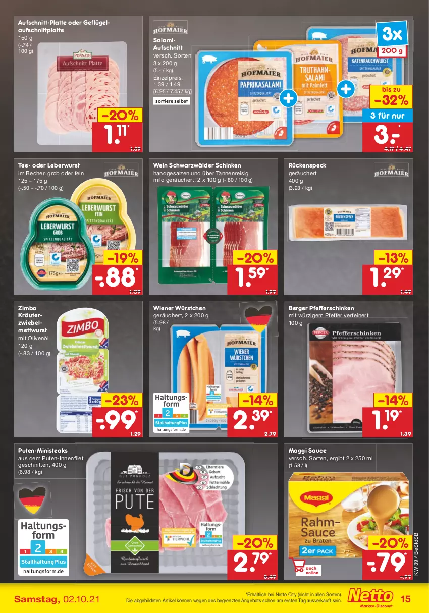 Aktueller Prospekt Netto Marken-Discount - Filial Angebote - von 27.09 bis 02.10.2021 - strona 15