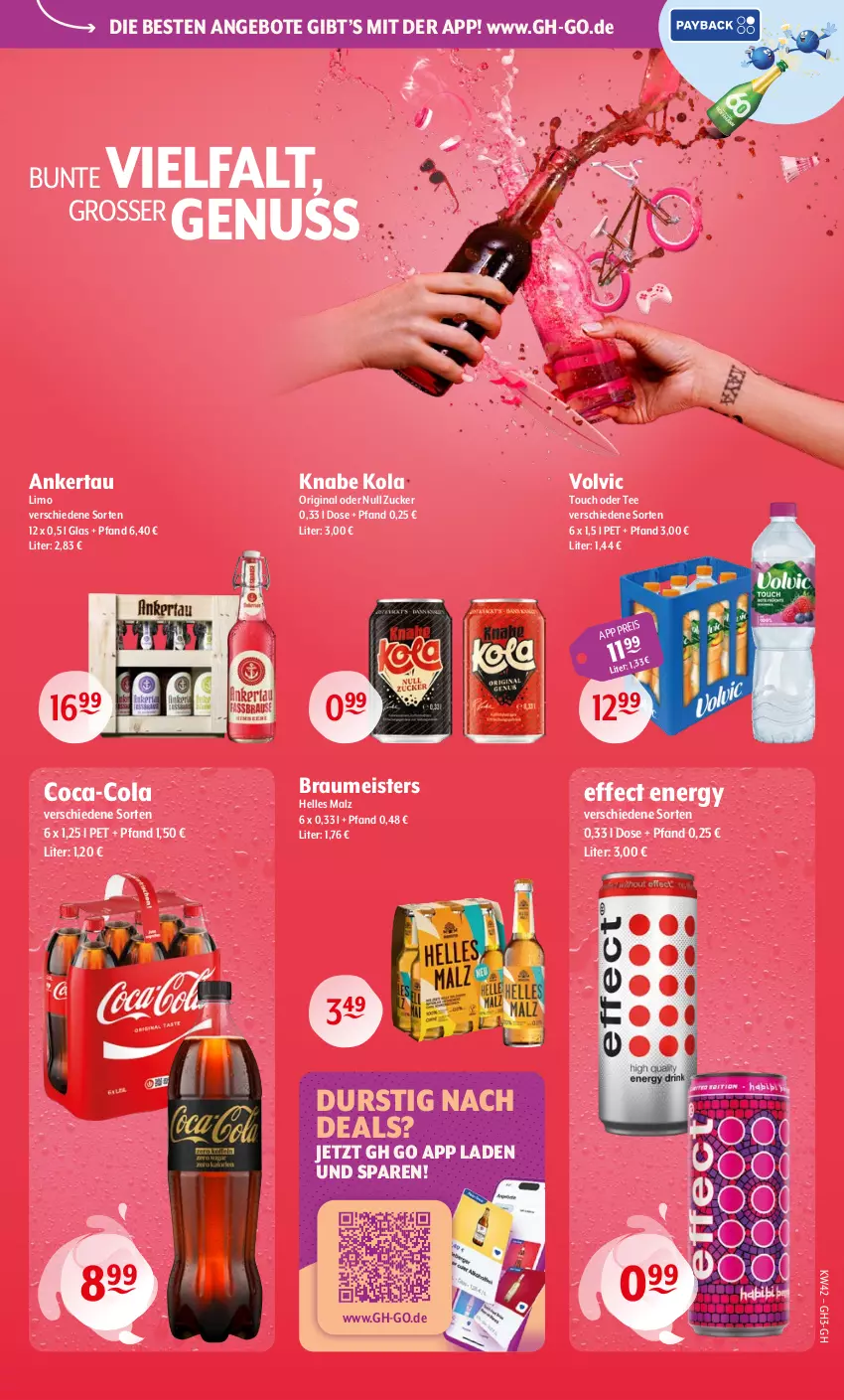 Aktueller Prospekt Getraenke Hoffmann - Prospekte - von 12.10 bis 17.10.2026 - strona 3 - produkty: angebot, angebote, coca-cola, cola, Effect, eis, elle, gin, limo, malz, Meister, nuss, tee, Ti, volvic, zucker