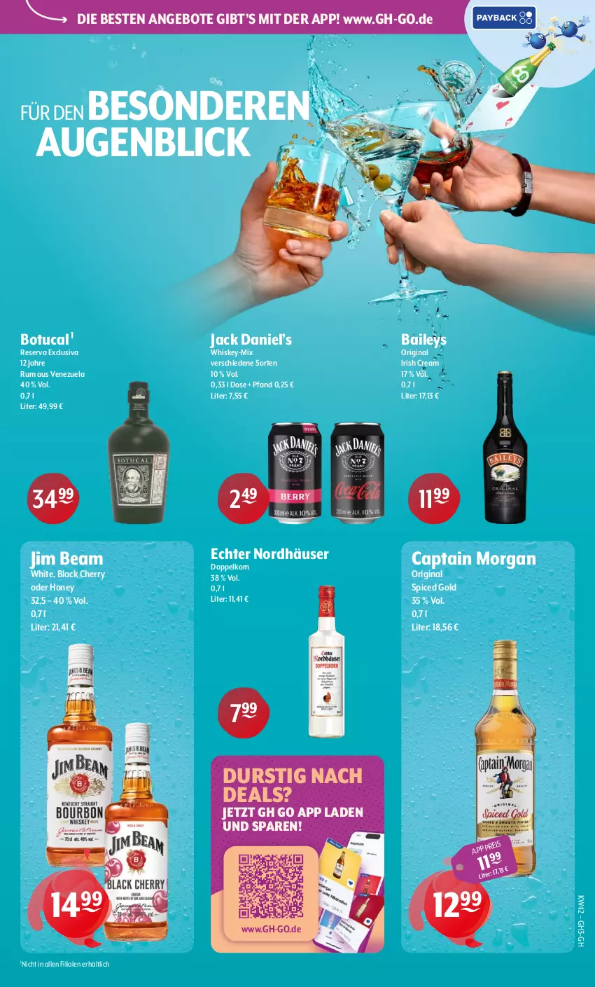 Aktueller Prospekt Getraenke Hoffmann - Prospekte - von 12.10 bis 17.10.2026 - strona 5 - produkty: angebot, angebote, baileys, Cap, captain morgan, doppelkorn, eis, gin, irish cream, jack daniel, Jack Daniel’s, jim beam, korn, lack, original spiced gold, rum, Ti, tuc, whiskey