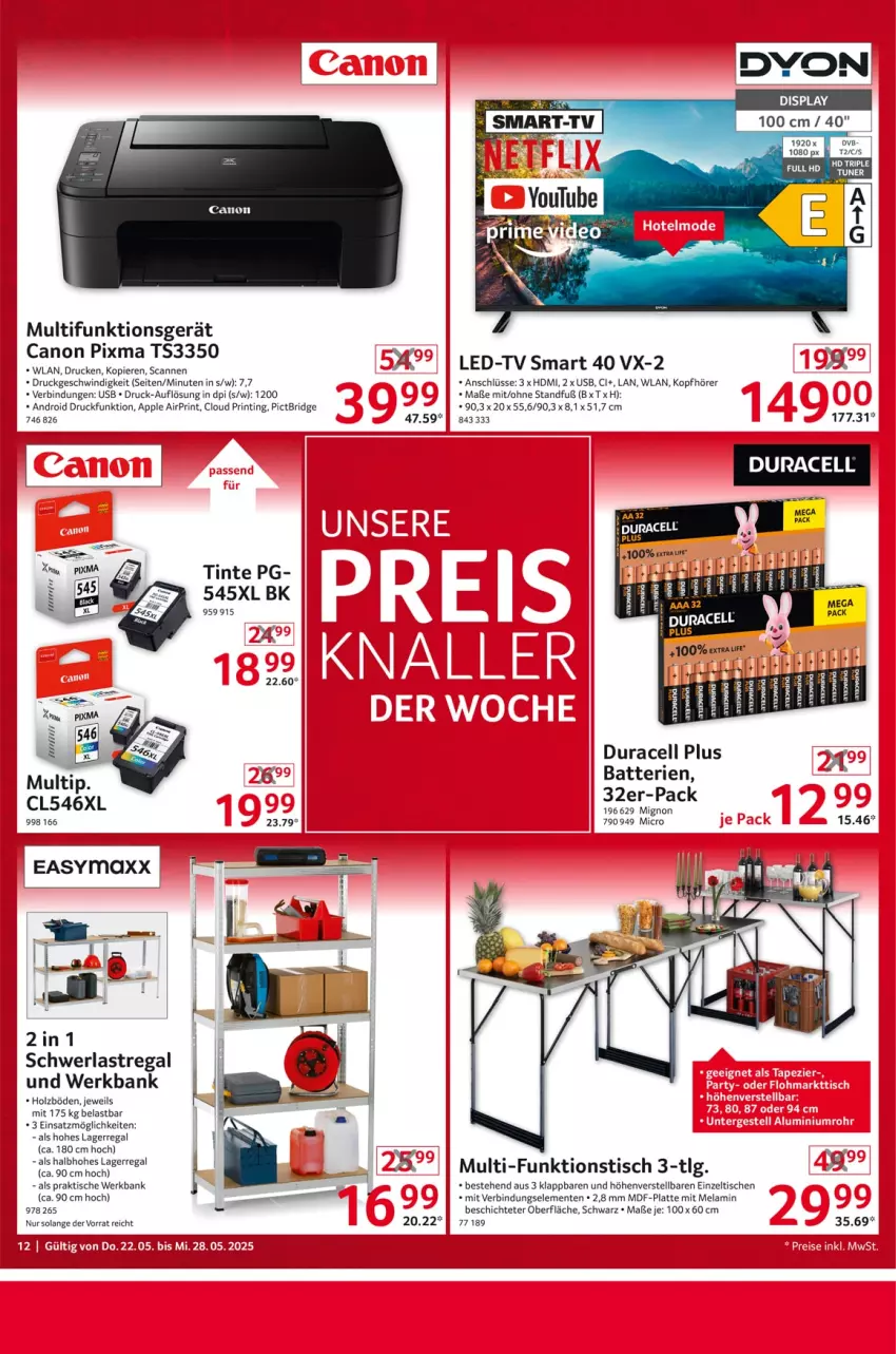 Aktueller Prospekt Selgros - Non Food - von 22.05 bis 28.05.2025 - strona 12 - produkty: Apple, Bank, batterie, batterien, canon, ente, HDMI, Holz, kopfhörer, latte, LG, regal, rinti, schwerlastregal, tee, Ti, tisch, usb, Zelt