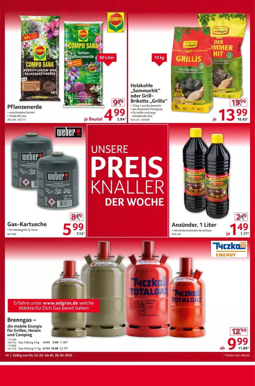 Aktueller Prospekt Selgros - Non Food - von 22.05 bis 28.05.2025 - strona 14 - produkty: anzünder, briketts, buch, erde, grill, Holz, holzkohle, Kinder, pflanze, pflanzen, tee, Ti, tuc, weber