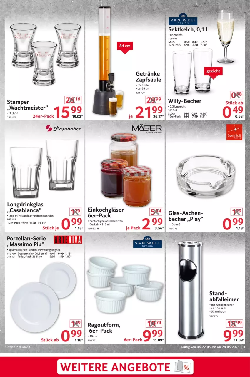 Aktueller Prospekt Selgros - Non Food - von 22.05 bis 28.05.2025 - strona 3 - produkty: Abfalleimer, angebot, angebote, Becher, dessert, Dessertteller, drink, eimer, eis, elle, getränk, getränke, Gläser, leimer, Meister, mikrowelle, Ragout, sekt, sim, spülmaschinen, teller, Ti
