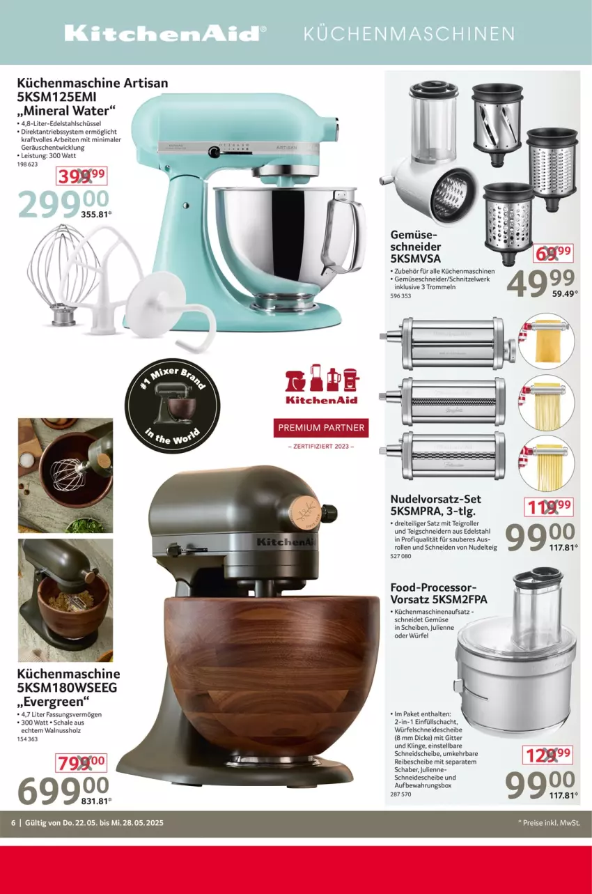 Aktueller Prospekt Selgros - Non Food - von 22.05 bis 28.05.2025 - strona 6 - produkty: aufbewahrungsbox, edelstahl, eis, Holz, KitchenAid, kraft, küche, Küchen, küchenmaschine, LG, nudel, nuss, reis, Roller, Schal, Schale, schnitzel, schüssel, Teigrolle, Ti, trommel, walnuss, WICK, würfel