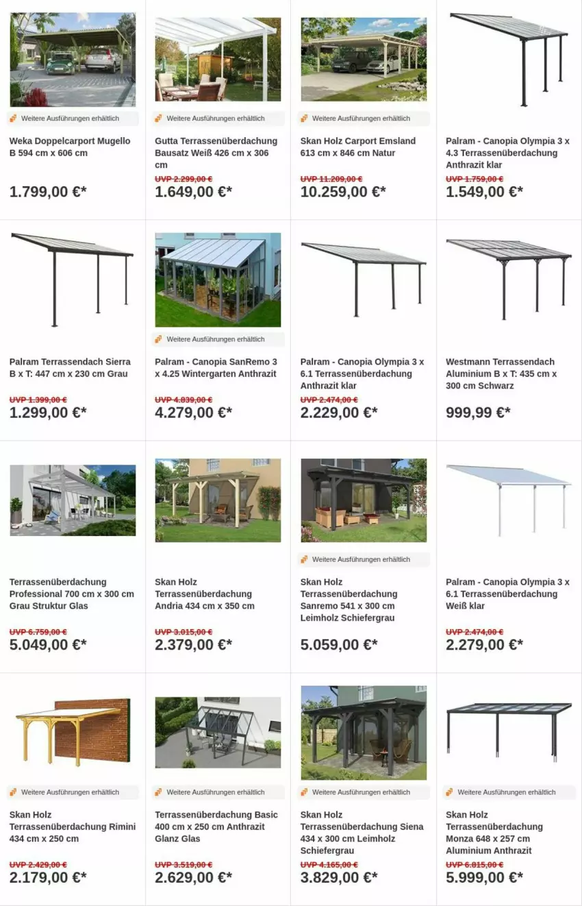 Aktueller Prospekt Obi - Prospekte - von 05.09 bis 13.09.2023 - strona 8 - produkty: Bau, Carport, Garten, Holz, natur, Ria, siena, Sierra, Terrassenüberdachung, weka