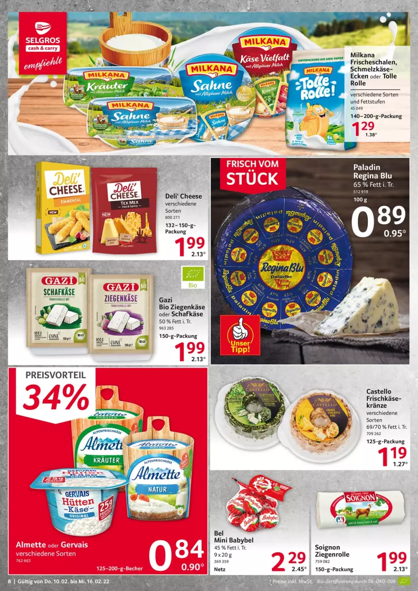 Aktueller Prospekt Selgros - Vorschau:
            Food - von 10.02 bis 16.02.2022 - strona 8 - produkty: babybel, bio, eis, frischkäse, gin, Käse, LG, milka, milkana, mini babybel, reis, schafkäse, Schal, Schale, Schmelzkäse, Ti, Tiere, ziegenkäse