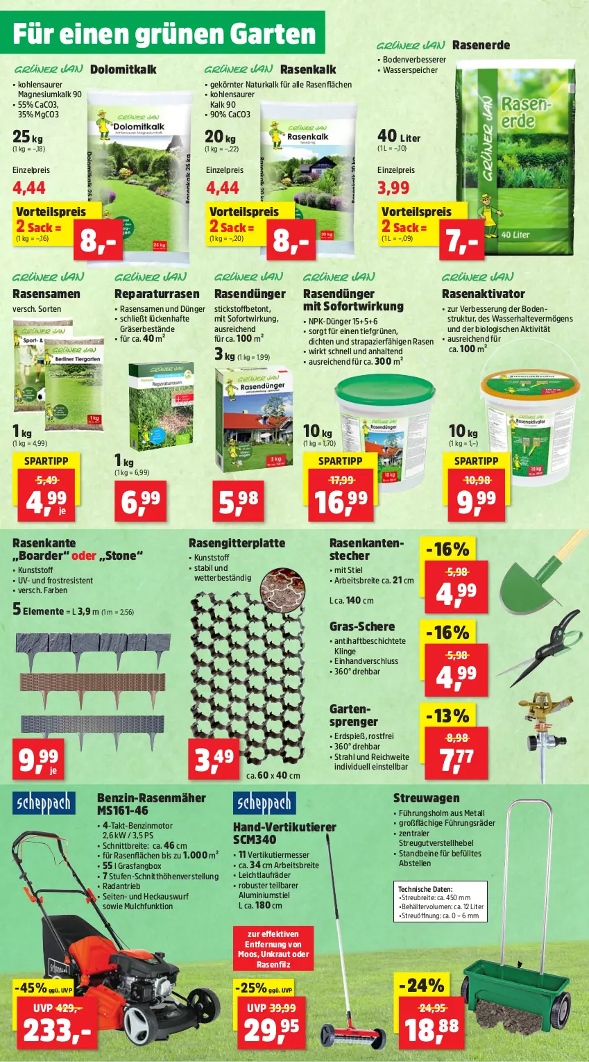 Aktueller Prospekt Thomas Philipps - von 15.04 bis 20.04.2024 - strona 8 - produkty: Behälter, bio, Brei, dünger, eis, elle, ente, erde, Garten, Kraut, latte, laufräder, magnesium, messer, natur, rasen, rasendünger, Rasenerde, rasenmäher, rasensamen, reis, sac, Schere, senf, spartipp, Ti, Tiere, vorteilspreis, wasser