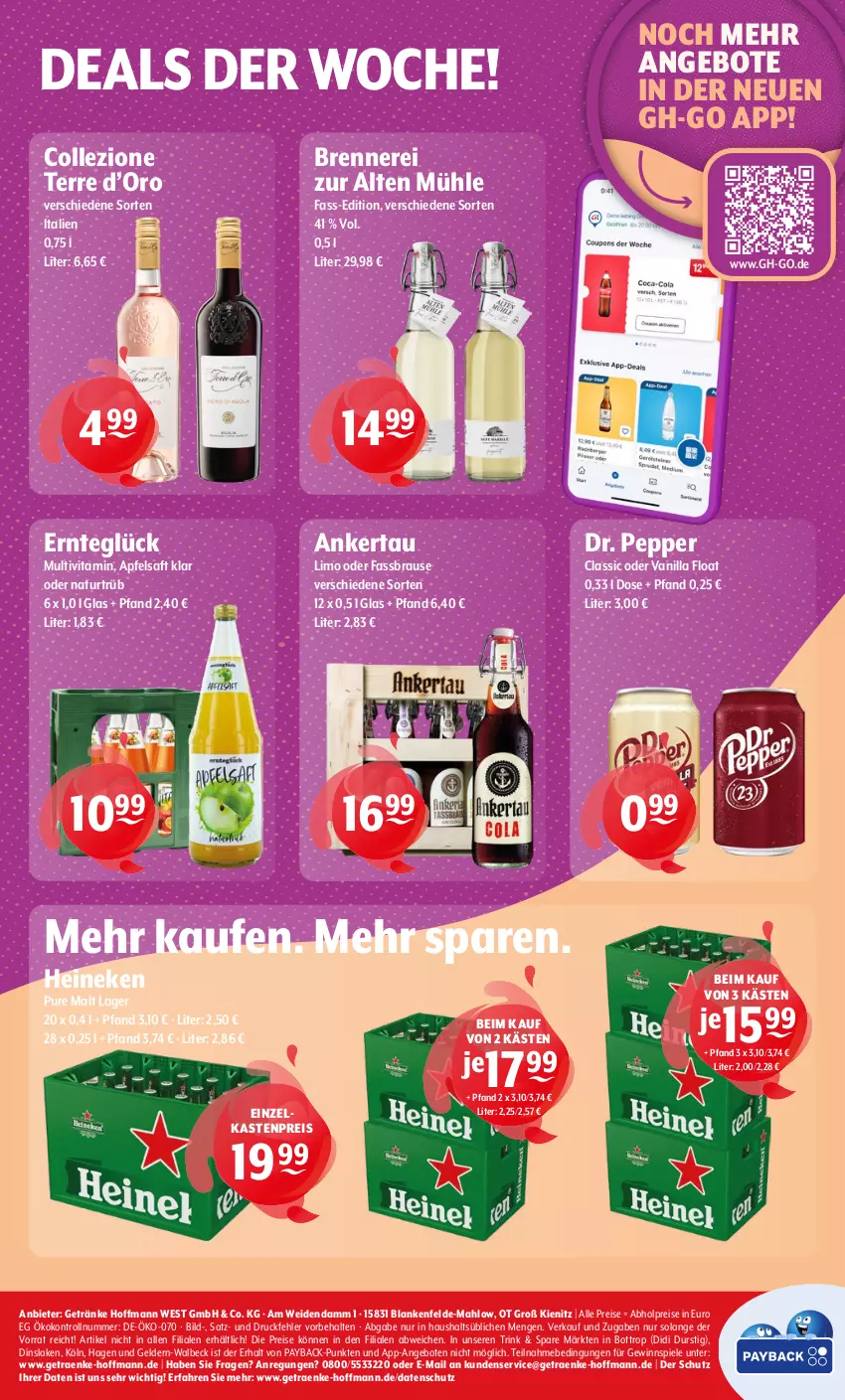 Aktueller Prospekt Getraenke Hoffmann - Prospekte - von 22.09 bis 27.09.2025 - strona 8 - produkty: abholpreise, angebot, angebote, apfel, apfelsaft, brause, eis, fassbrause, getränk, getränke, gewinnspiel, heineken, limo, natur, payback, reis, saft, Spiele, Ti, vita