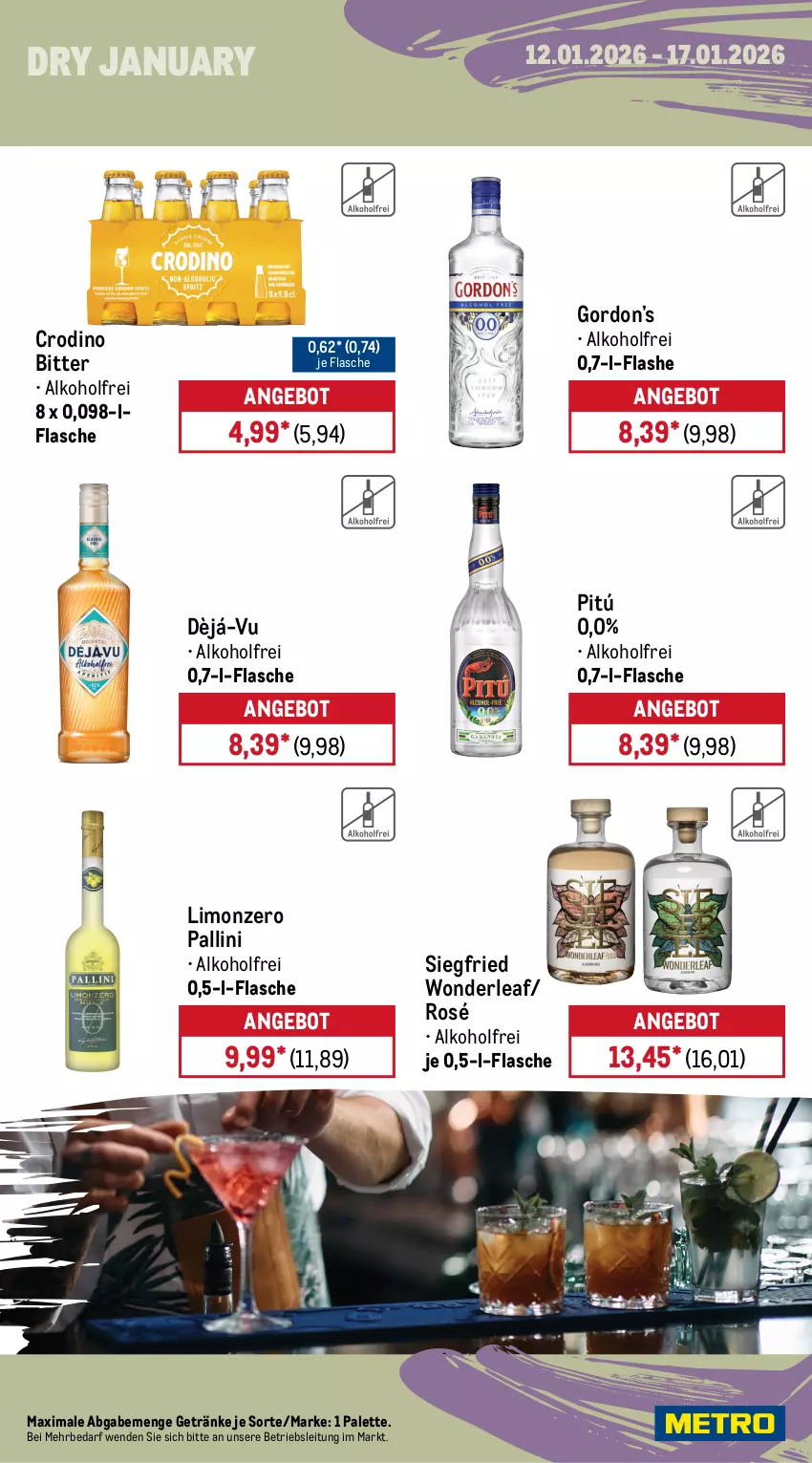 Aktueller Prospekt Metro - Wochen-Angebote Gastro - von 12.01 bis 17.01.2026 - strona 16 - produkty: alkohol, angebot, apfel, baileys, Blüte, coupon, desperados, ecco, eis, flasche, frucht, getränk, getränke, gin, gordon, Gordon’s, Havana Club, limo, mac, mionetto, Palette, prosecco, reis, rwe, Ti, tiefpreis, valdo