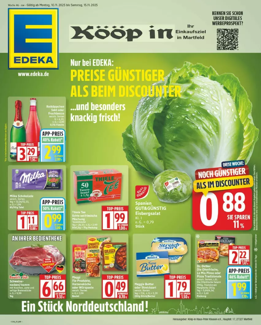 Aktueller Prospekt Edeka - Prospekte - von 10.11 bis 15.11.2025 - strona 1 - produkty: butter, discount, eis, reis, sim, Ti, ZTE