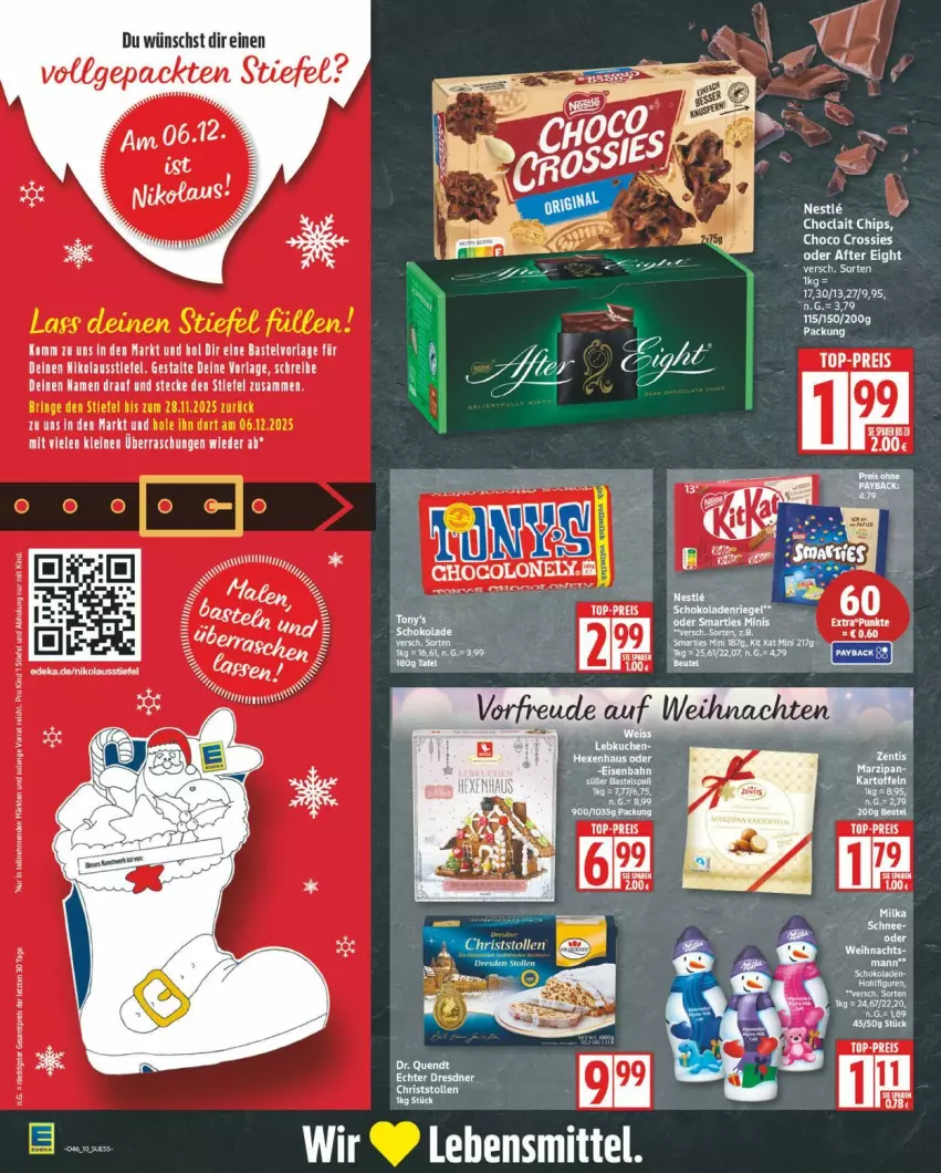 Aktueller Prospekt Edeka - Prospekte - von 10.11 bis 15.11.2025 - strona 10 - produkty: after eight, chips, choclait chips, choco crossies, crossies, eis, lebensmittel, leine, reis, tee, Ti, top-preis