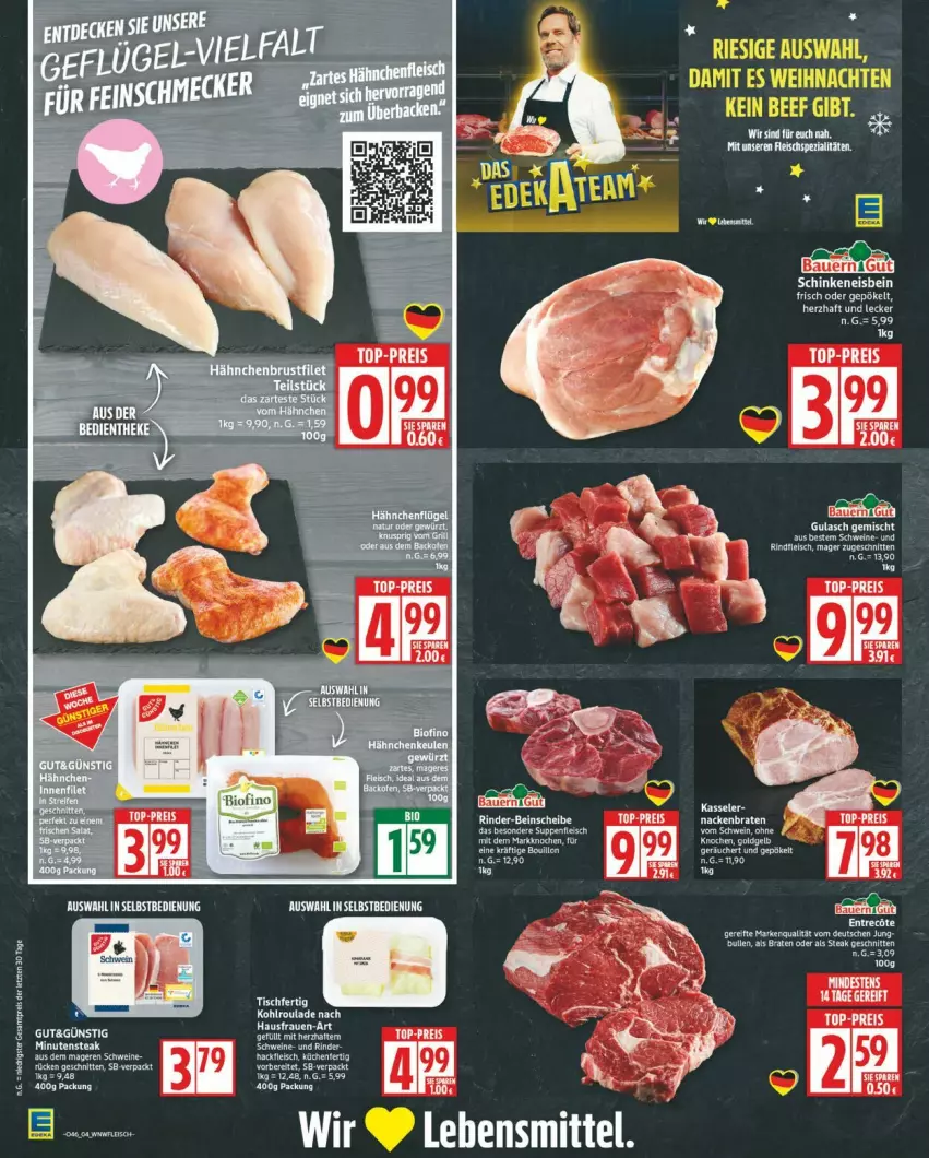 Aktueller Prospekt Edeka - Prospekte - von 10.11 bis 15.11.2025 - strona 4 - produkty: braten, eis, ente, lebensmittel, reis, schinken, schwein, schweine, steak, tee, Ti, tisch, top-preis, wein, weine