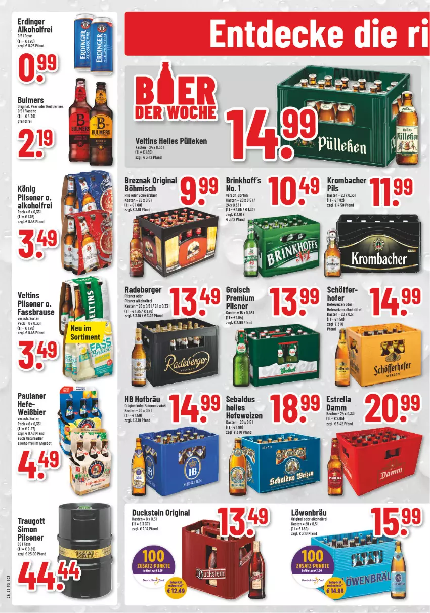 Aktueller Prospekt Trinkgut - von 27.06 bis 02.07.2022 - strona 2 - produkty: alkohol, Berger, bier, brause, Duck, elle, erdinger, fassbrause, flasche, gin, Hefe, hefeweizen, krombache, krombacher, natur, Paula, paulaner, pils, pilsener, pilsner, radeberger, rel, Ti, veltins, WICK