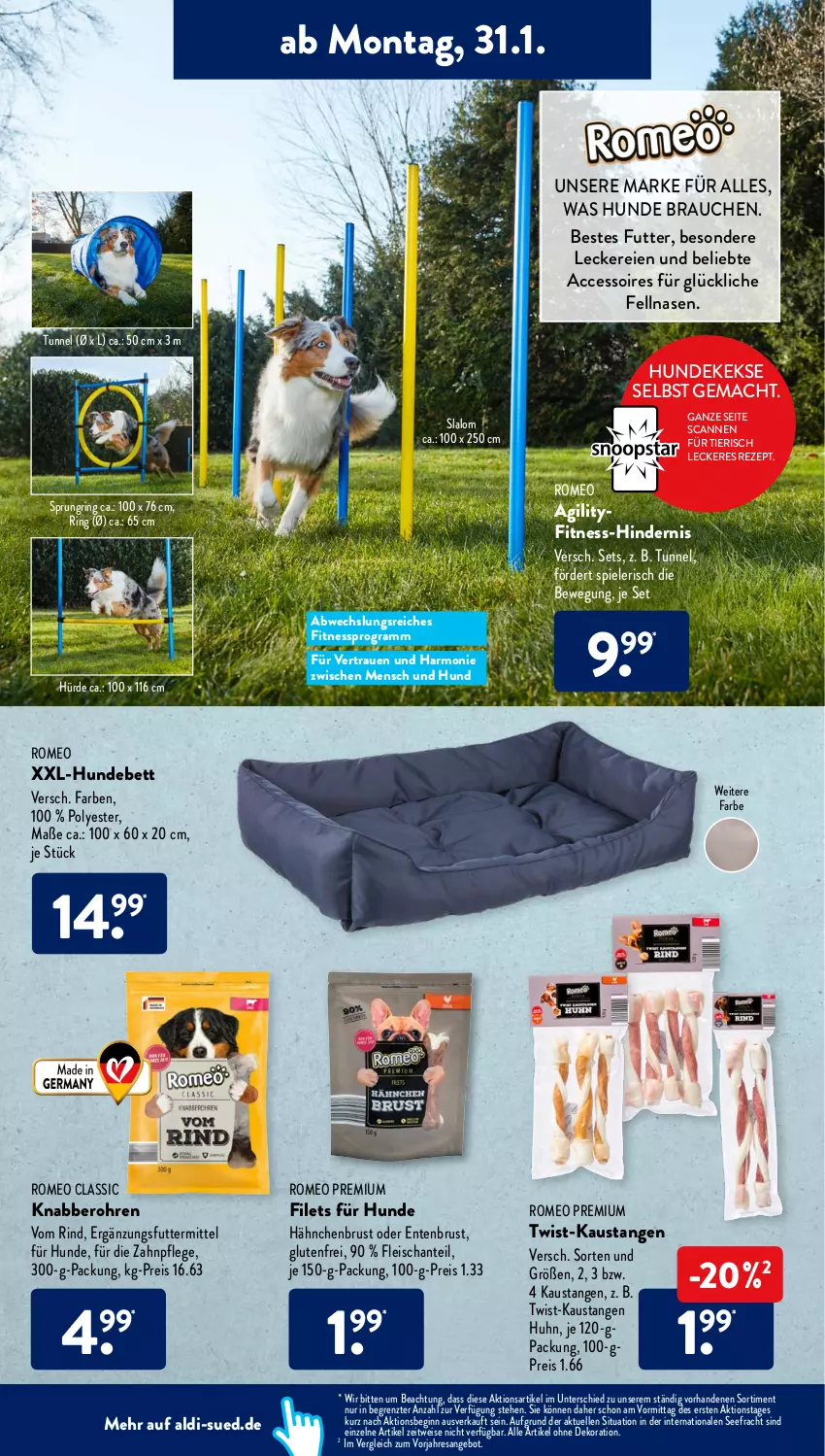 Aktueller Prospekt AldiSud - ALDI Aktuell - von 31.01 bis 05.02.2022 - strona 16 - produkty: ACC, accessoires, aldi, alle artikel ohne dekoration, angebot, aust, bett, dekoration, eis, elle, ente, Entenbrust, filet, filets, fleisch, gin, hähnchenbrust, Hundebett, keks, kekse, mac, Rauch, reis, resa, rezept, rind, ring, Spiele, Ti, ZTE