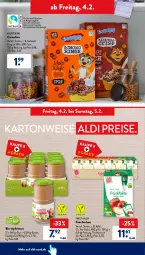 Gazetka promocyjna AldiSud - ALDI Aktuell - Gazetka - ważna od 05.02 do 05.02.2022 - strona 40 - produkty: aldi, apfel, apfelmus, bio, cerealien, eis, erde, kakao, karamell, reis, Ti