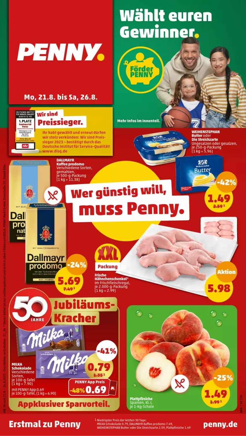 Aktueller Prospekt Penny - Prospekte - von 21.08 bis 26.08.2023 - strona 1 - produkty: ente, Ti