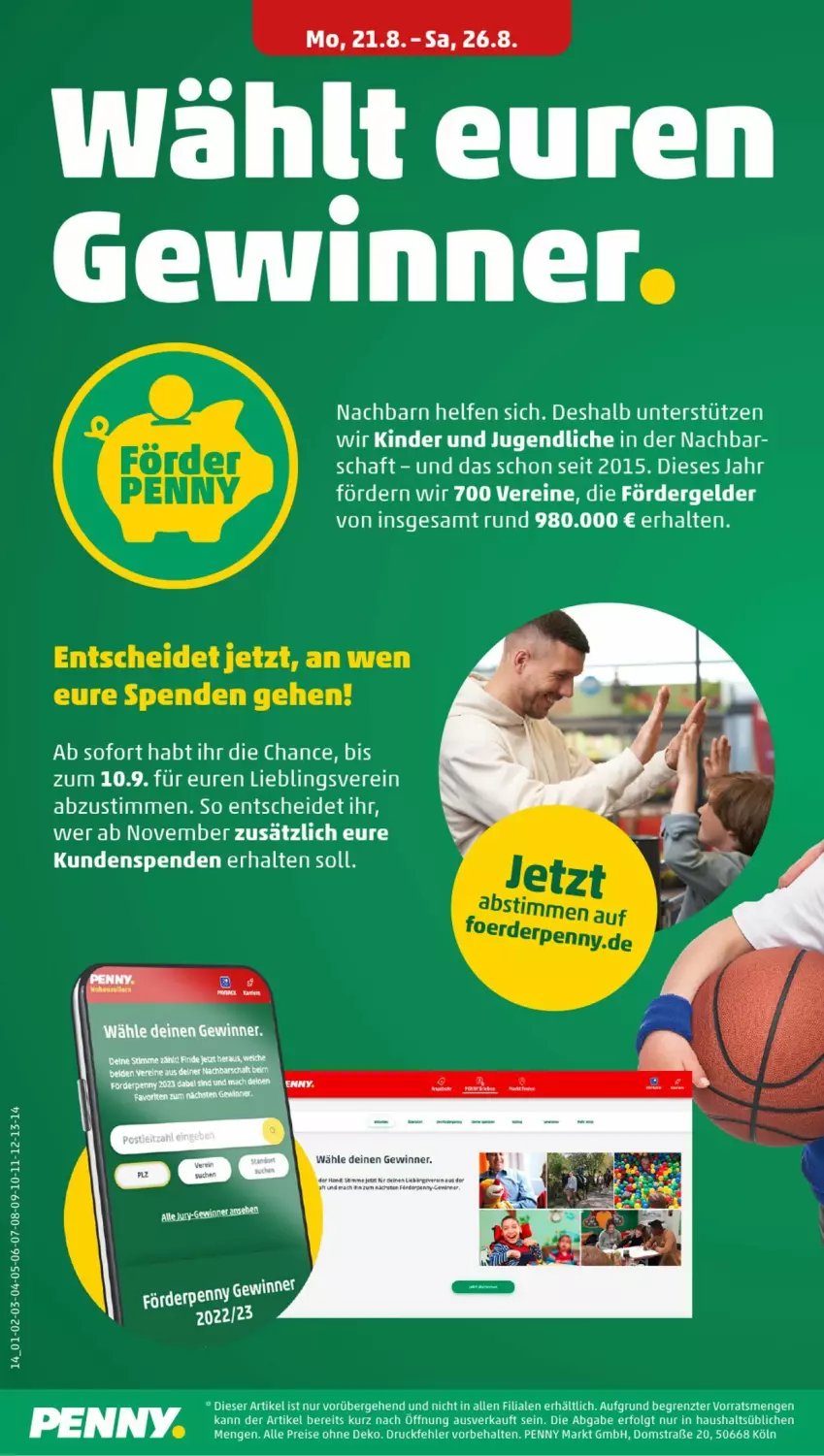 Aktueller Prospekt Penny - Prospekte - von 21.08 bis 26.08.2023 - strona 14 - produkty: eis, Kinder, LG, mac, reis, Ti, ZTE