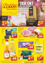 Gazetka promocyjna Netto Marken-Discount - Filial-Angebote - Gazetka - ważna od 07.05 do 07.05.2022 - strona 1 - produkty: angebot, angebote, backofen, beere, beeren, berliner, bohne, dallmayr, dallmayr prodomo, eis, frucht, heidelbeere, heidelbeeren, kaffee, kuchen, leerdammer, lindt, milka, milka schokolade, ndk, Ofen, Pfannkuchen, pils, pilsner, prodomo, reis, Schal, Schale, schoko, schokolade, stube, Ti, valensina, ZTE