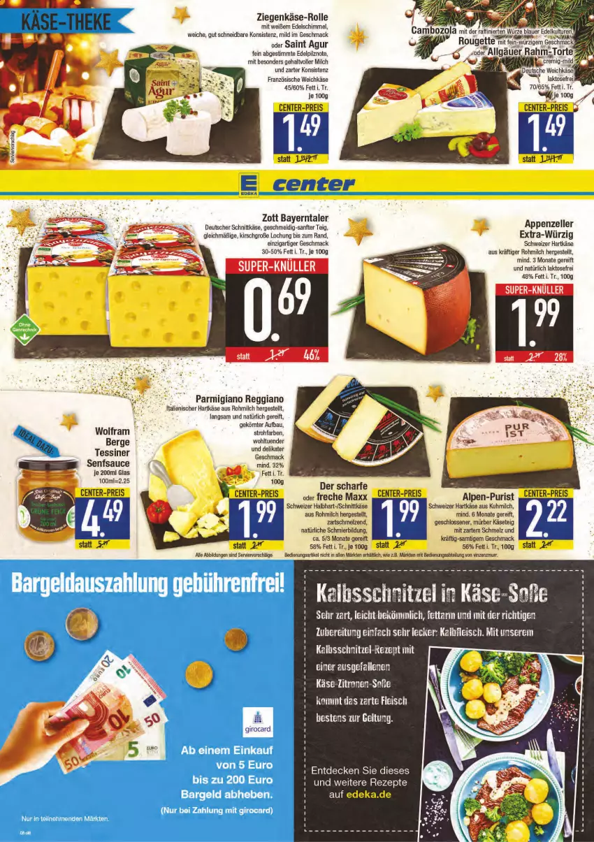 Aktueller Prospekt E Center - Angebote der Woche - von 20.12 bis 25.12.2021 - strona 8 - produkty: eis, fleisch, Kalbfleisch, kalbsschnitzel, Käse, rezept, schnitzel, Soße, Ti, zitrone, zitronen