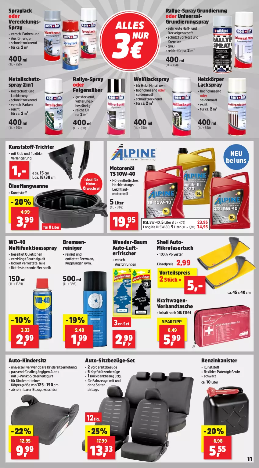 Aktueller Prospekt Thomas Philipps - von 10.06 bis 14.06.2025 - strona 11 - produkty: auto, Bank, Bau, benzinkanister, decke, eis, felgen, Holz, Kinder, Kindersitz, kopfstütze, kraft, lack, LG, longlife, lufterfrischer, mikrofaser, motorenöl, passend für alle, reiniger, reis, rwe, Sitzerhöhung, spartipp, Tasche, Ti, tisch, tuc, vorteilspreis, Wanne, Weißlack