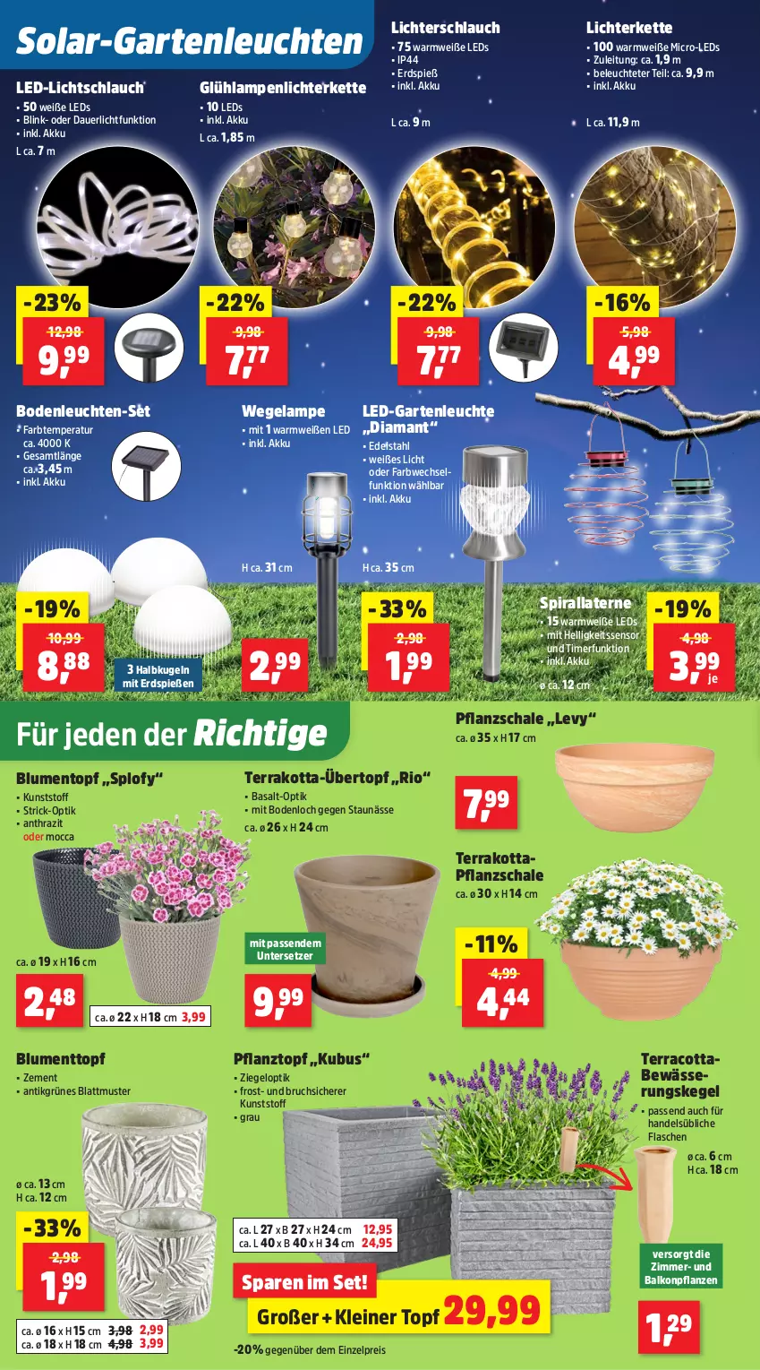 Aktueller Prospekt Thomas Philipps - von 10.06 bis 14.06.2025 - strona 2 - produkty: akku, auer, balkonpflanzen, blume, blumen, edelstahl, eis, flasche, Garten, Kette, Kugel, Lampe, laterne, led-licht, leds, leine, Leuchte, leuchten, lichterkette, pflanze, pflanzen, Pflanztopf, reis, Schal, Schale, schlauch, Ti, timer, topf, übertopf, Untersetzer, Zement