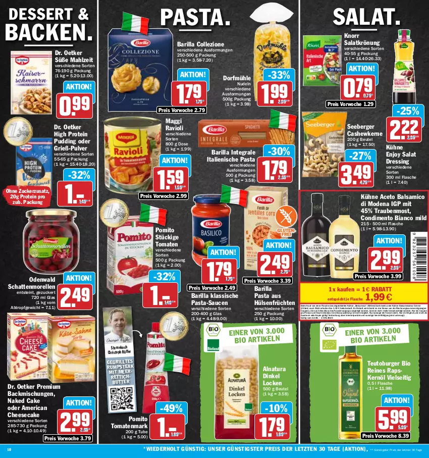 Aktueller Prospekt Hit - Prospekte - von 12.06 bis 17.06.2023 - strona 10 - produkty: aceto, aceto balsamico, backmischung, Backmischungen, balsam, balsamico, barilla, Berger, beutel, bio, Brei, burger, butter, Cashew, cashewkerne, cheesecake, condimento, Condimento Bianco, coupon, coupons, creme, dessert, Dr. Oetker, dressing, eis, elle, erde, flasche, früchte, früchten, gin, grill, hülsenfrüchte, italienische pasta, knorr, Kühne, maggi, meerrettich, Mode, morellen, natur, natura, nudel, nudeln, odenwald, pasta, pasta-sauce, pomito, pudding, ravioli, reis, rel, Rettich, rum, rumpsteak, salat, salatkrönung, sauce, saucen, schattenmorellen, seeberger, senf, sim, sofortrabatt, steak, Ti, tomate, tomaten, tomatenmark, trauben, ZTE, zucker