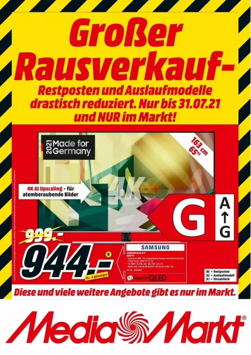 Aktueller Prospekt Media Markt - Prospekte - von 22.07 bis 31.07.2021 - strona 1