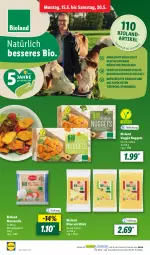Gazetka promocyjna Lidl - Aktionsprospekt - Gazetka - ważna od 20.05 do 20.05.2023 - strona 44 - produkty: Bau, bio, bioland, eis, Käse, mozzarella, ndk, nuggets, reis, rel, Schal, Schale, tender, Ti, veggie