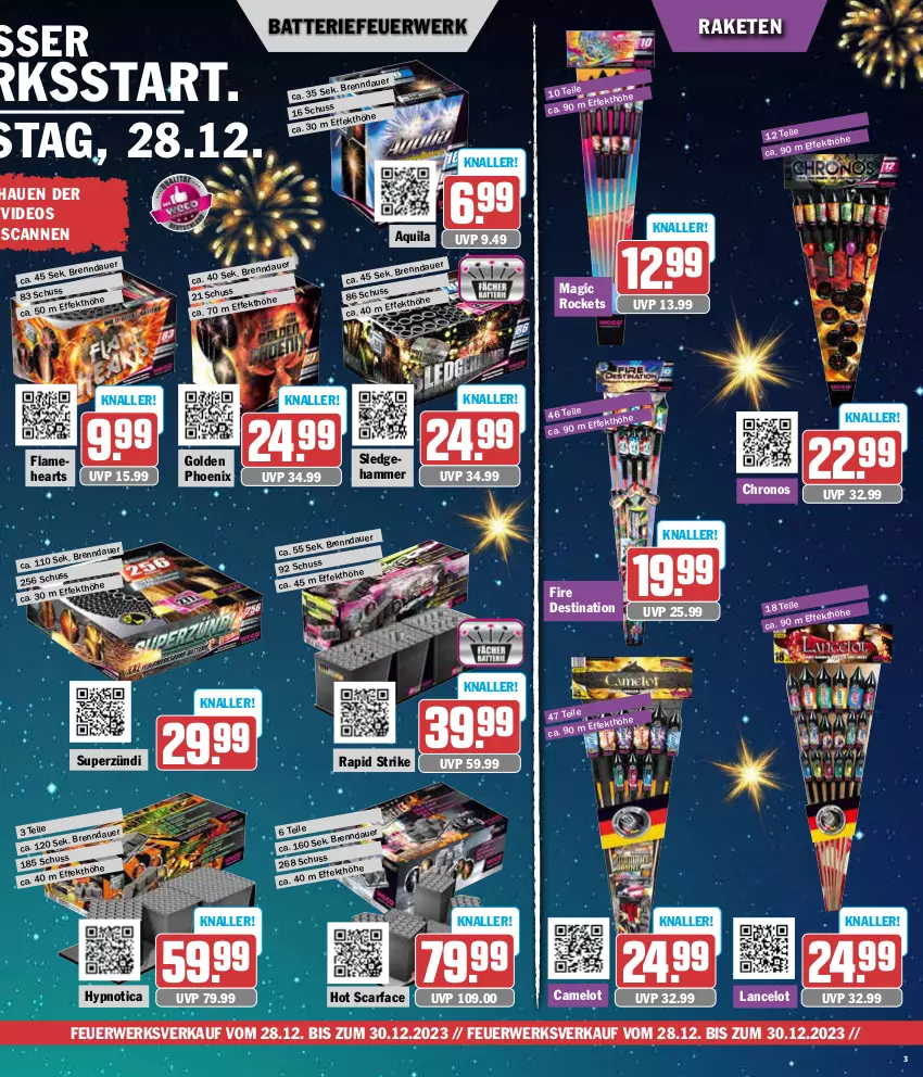 Aktueller Prospekt Aez - Prospekte - von 27.12 bis 30.12.2023 - strona 3 - produkty: auer, batterie, deo, Flamehearts, Raketen, Rockets, rwe, Ti