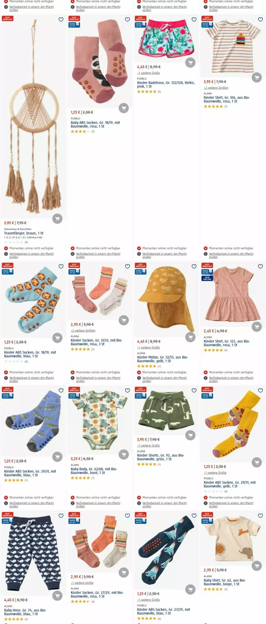 Aktueller Prospekt Dm Drogerie - Prospekte - von 18.09 bis 27.09.2023 - strona 14 - produkty: Bad, Badehose, Bau, baumwolle, bio, body, braun, hose, Kinder, Mütze, shirt, shorts, socken, usb, wolle