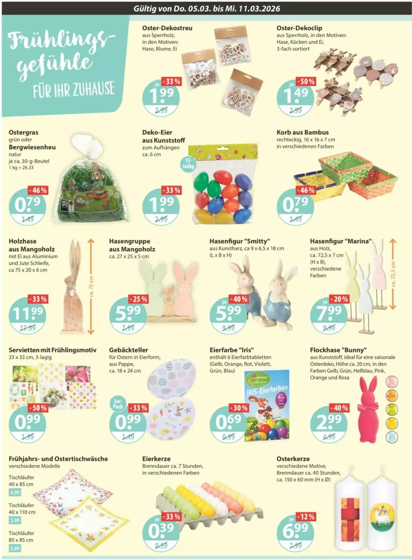 Aktueller Prospekt Vmarkt - Prospekte - von 05.03 bis 11.03.2026 - strona 12 - produkty: auer, bambus, beutel, blume, dell, eier, elle, erde, Heu, Holz, kerze, korb, Kunstharz, Läufer, mango, Mode, natur, orange, senf, Serviette, servietten, tablet, tablett, Tablette, teller, Ti, tisch, tischläufer, Tischwäsche