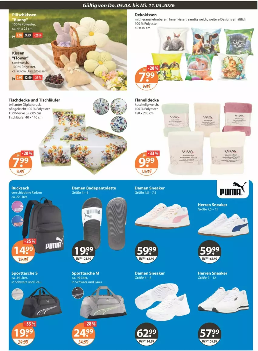 Aktueller Prospekt Vmarkt - Prospekte - von 05.03 bis 11.03.2026 - strona 17 - produkty: decke, dekokissen, kissen, Läufer, messer, Plüsch, Ti, tisch, tischdecke, tischläufer