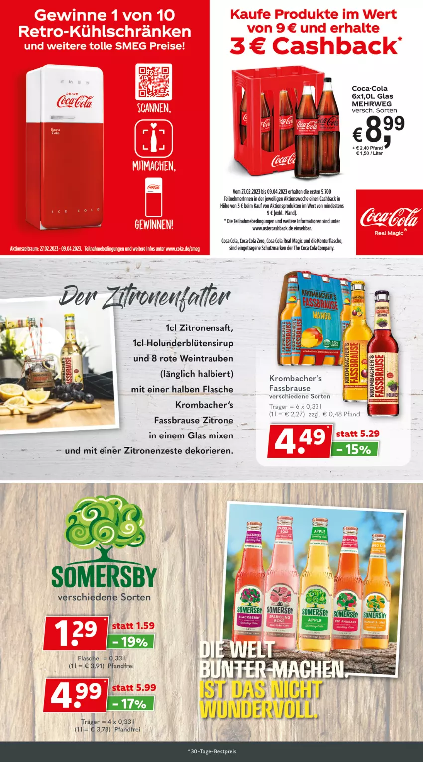 Aktueller Prospekt Getraenkeland - von 06.03 bis 18.03.2023 - strona 6 - produkty: bestpreis, bier, Blüte, brause, coca-cola, cola, eis, fassbrause, flasche, holunder, holunderblüte, krombache, krombacher, mac, reis, rwe, saft, sirup, somersby, Ti, trauben, wein, zitrone, zitronen, zitronensaft