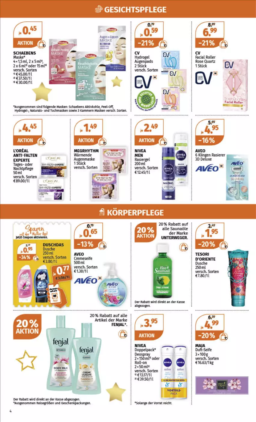 Aktueller Prospekt Mueller - Angebote entdecken & sparen! - von 05.12 bis 10.12.2022 - strona 4 - produkty: dusche, eis, geschenkpackung, gesichtspflege, LG, loreal, Maske, natur, natura, reis, Schaebens, Seife, Ti, tuc, tuchmaske