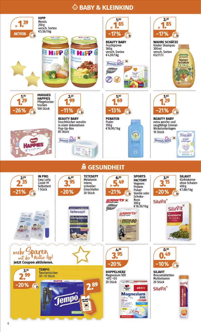 Aktueller Prospekt Mueller - Angebote entdecken & sparen! - von 05.12 bis 10.12.2022 - strona 6 - produkty: brause, Brausetabletten, coupon, feuchttücher, Kinder, magnesium, Müller, spee, tablet, tablett, Tablette, Ti, tücher, vita, WICK