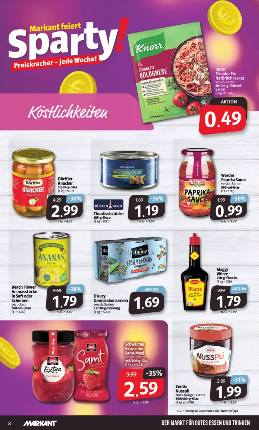 Aktueller Prospekt Markant - Prospekte - von 29.01 bis 03.02.2024 - strona 8 - produkty: creme, eis, erde, fisch, maggi, maggi würze, nuss, nuss-nougat-creme, paprika, reis, sauce, thunfisch, Ti, zentis, ZTE, zucker