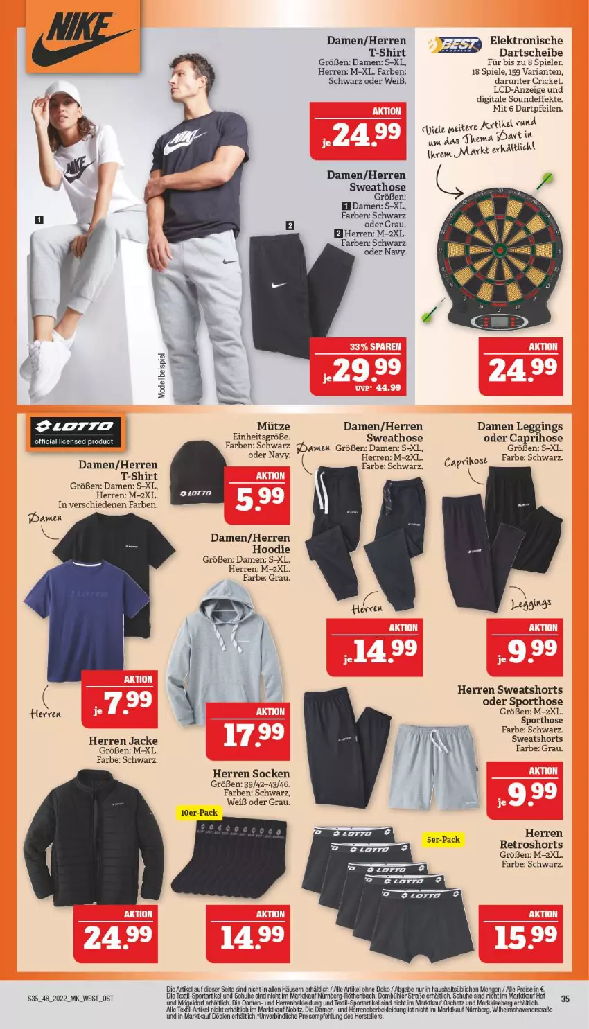 Aktueller Prospekt Marktkauf - Prospekt - von 27.11 bis 03.12.2022 - strona 39 - produkty: Cap, caprihose, eis, Elektro, elle, gin, hose, Jacke, kleid, Kleidung, leggings, Mütze, reis, retroshorts, Ria, schuhe, shirt, shorts, socken, Spiele, Sport, Sweathose, sweatshorts, T-Shirt, teller, Ti