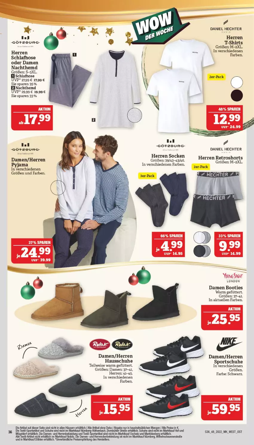 Aktueller Prospekt Marktkauf - Prospekt - von 27.11 bis 03.12.2022 - strona 40 - produkty: Booties, eis, elle, Hausschuhe, hemd, hose, kleid, Kleidung, Nachthemd, Pyjama, reis, retroshorts, Schlafhose, schuhe, shirt, shirts, shorts, socken, Sport, sportschuhe, T-Shirt, teller, Ti