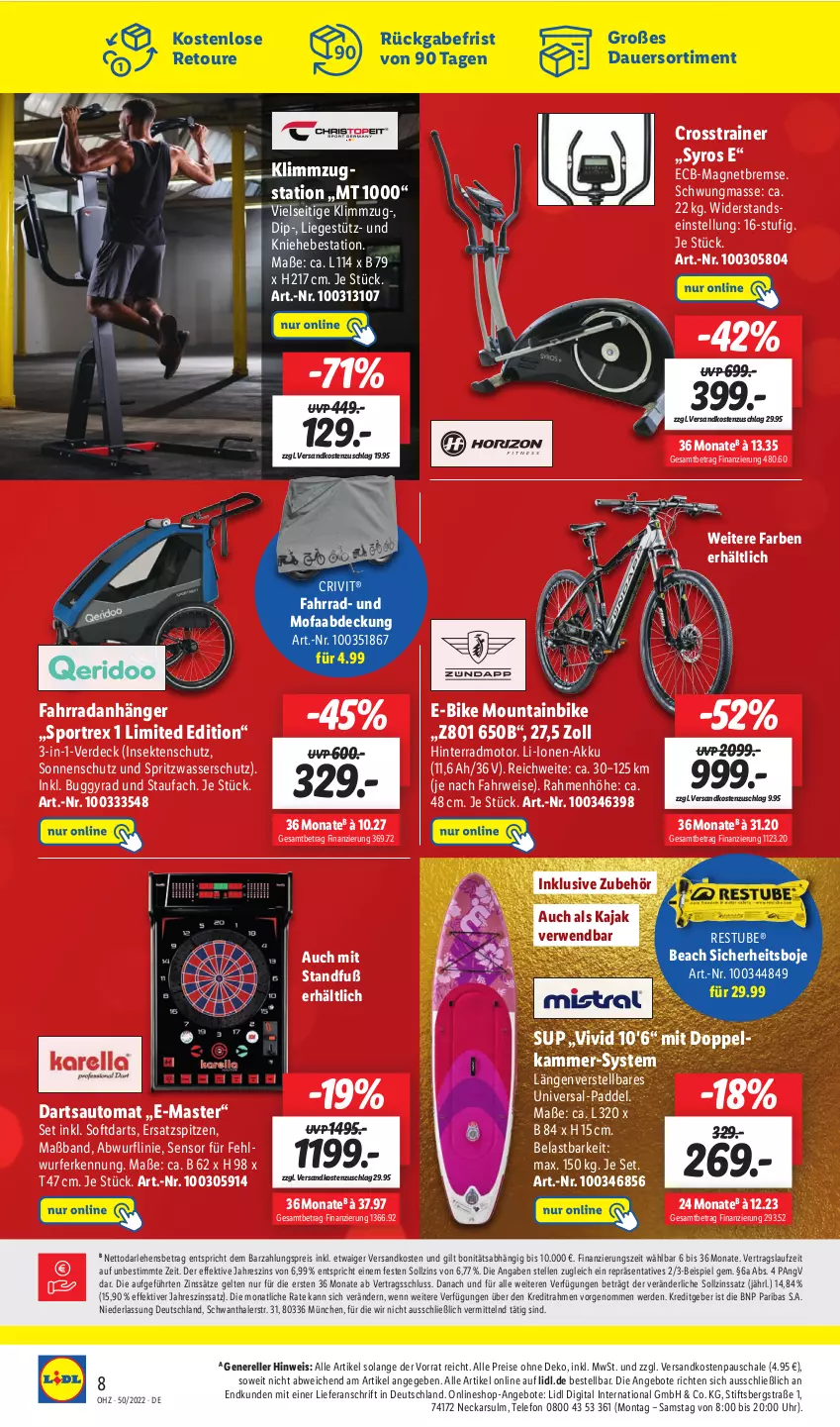 Aktueller Prospekt Lidl - Wochen-Highlights im Onlineshop - von 12.12 bis 18.12.2022 - strona 12 - produkty: akku, angebot, angebote, Anhänger, auer, auto, Buggy, crivit, dip, E-Bike, eis, elle, erde, Fahrrad, insektenschutz, Kajak, Liege, Mountainbike, ndk, reis, rel, rwe, Schal, Schale, sekt, sonnenschutz, Sport, stube, telefon, Ti, uhr, wasser