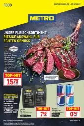 Gazetka promocyjna Metro - Food - Gazetka - ważna od 09.02 do 09.02.2022 - strona 1 - produkty: beef, bohne, bohnen, drink, eis, energy drink, entrecôte, fleisch, getränk, getränke, jacobs, kaffee, Metro, nuss, Palette, red bull, rind, rinder, roastbeef, Ti, top-hit