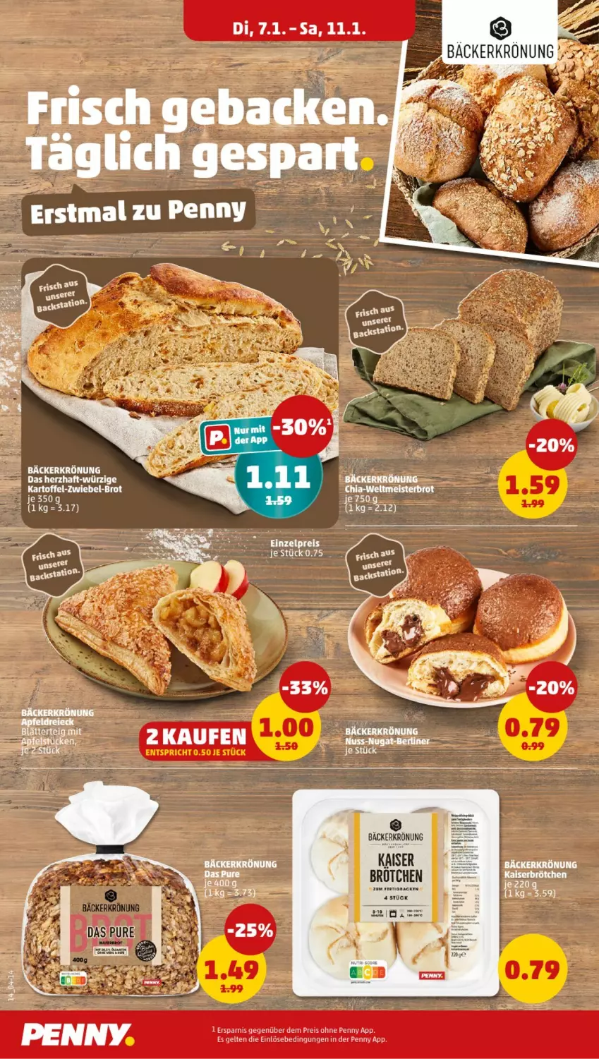 Aktueller Prospekt Penny - Prospekte - von 06.01 bis 11.01.2025 - strona 14 - produkty: brot, chia, eis, kartoffel, Meister, reis, Ti, zwiebel