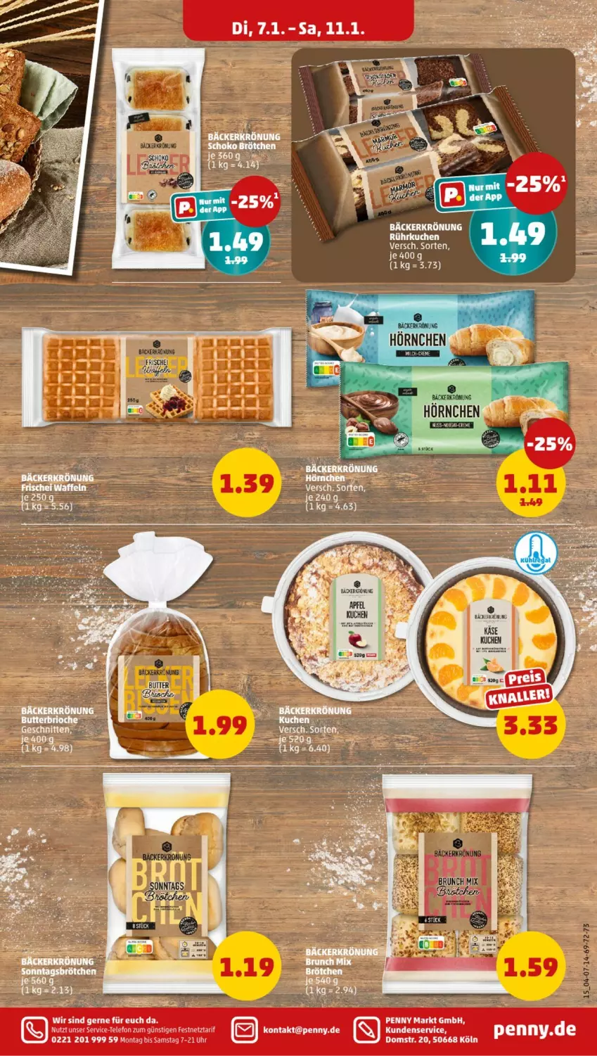 Aktueller Prospekt Penny - Prospekte - von 06.01 bis 11.01.2025 - strona 15 - produkty: brötchen, kuchen, schoko, telefon, Ti, uhr