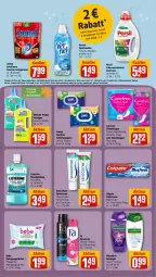 Gazetka promocyjna Rewe - Prospekte - Gazetka - ważna od 22.07 do 22.07.2023 - strona 12 - produkty: Bebe, carefree, colgate, colorwaschmittel, creme, deo, deospray, duschgel, eis, elle, feuchtes toilettenpapier, geschirr, kraft, LG, listerine, Max Fresh, Meister, meister proper, mint, mundspülung, olive, palmolive, papier, persil, reiniger, Reinigung, reinigungstücher, sensodyne, slip, slipeinlagen, somat, spülung, Tempo, Ti, toilettenpapier, tücher, vernel, waschmittel, weichspüler, zahncreme