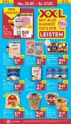 Gazetka promocyjna Aldi Nord - Von Montag - Gazetka - ważna od 27.07 do 27.07.2024 - strona 10 - produkty: aldi, angebot, angebote, antipasti, asti, Becher, beutel, cin, eier, eis, gin, hinterschinken, hirtenkäse, Käse, Kugel, LG, lyoner, mac, Mett, milch, mozzarella, olive, oliven, reis, rel, sahne, schinken, schlagsahne, Ti, wrap, wraps, Yo, ZTE